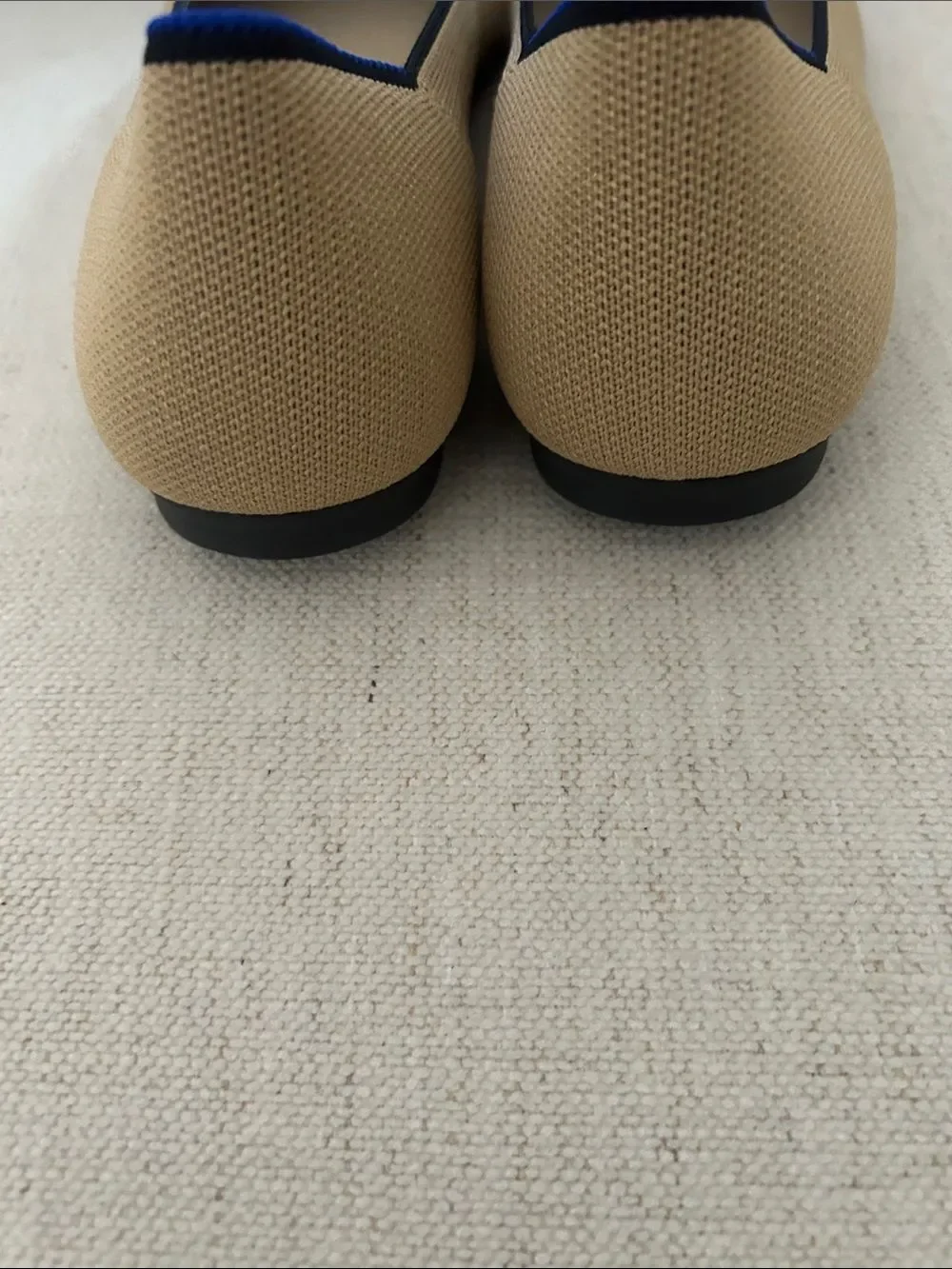 Rothy's Ballet Flats In Beige & Black, Size 10.5, NWOT display pair